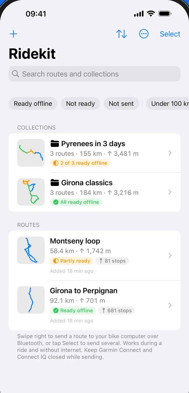 The Ridekit library with collections and routes
